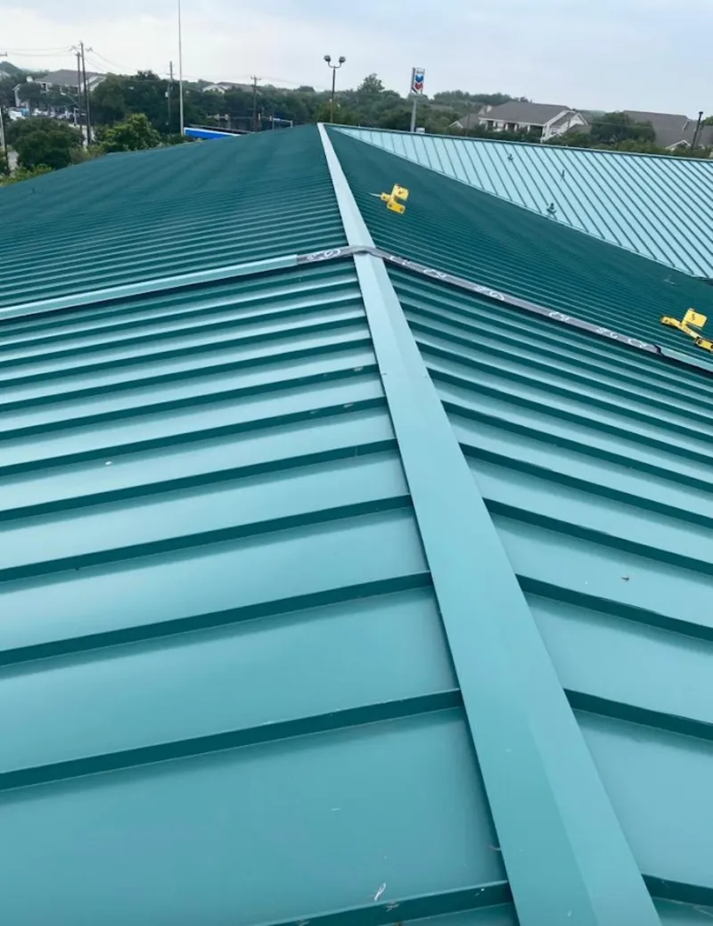 Green commercial metal roof ridge and valley for Metal Roof Repair in Sunland Park